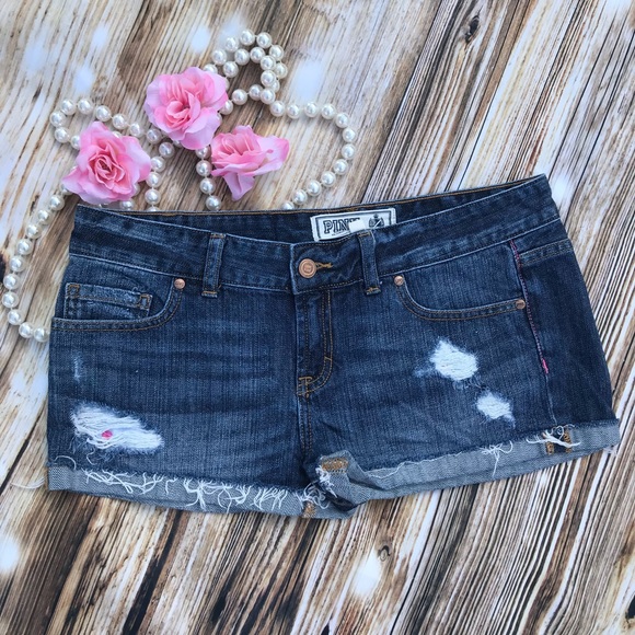 Victoria's Secret Pants - VS pink destroyed jean shorts
